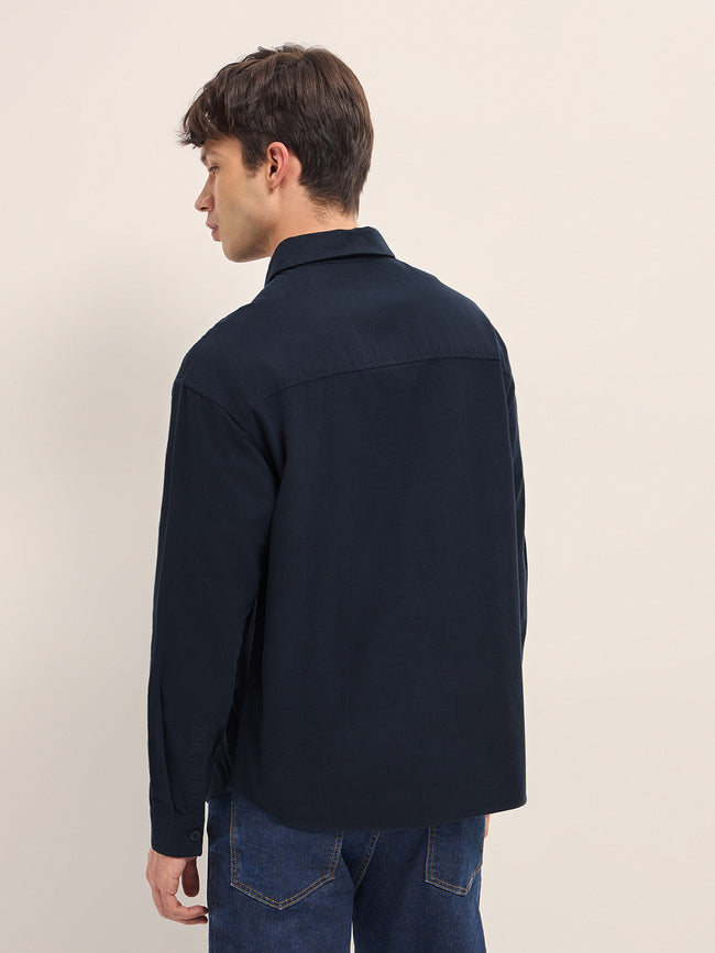 Men Cotton Solid Overshirt