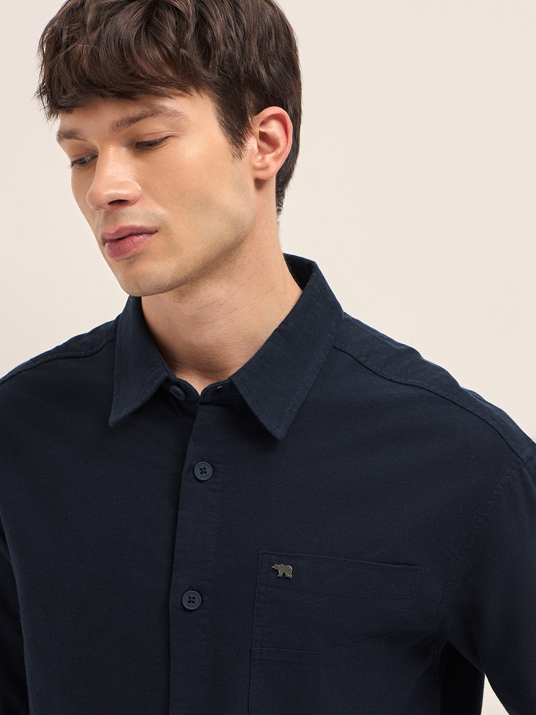 Men Cotton Solid Overshirt