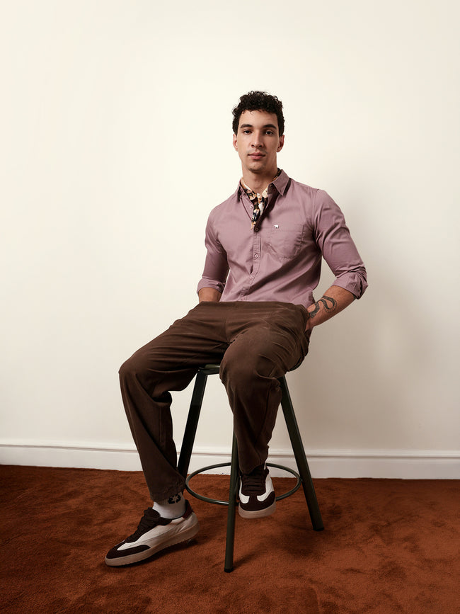 Men Solid Casual Full-Sleeve Shirt