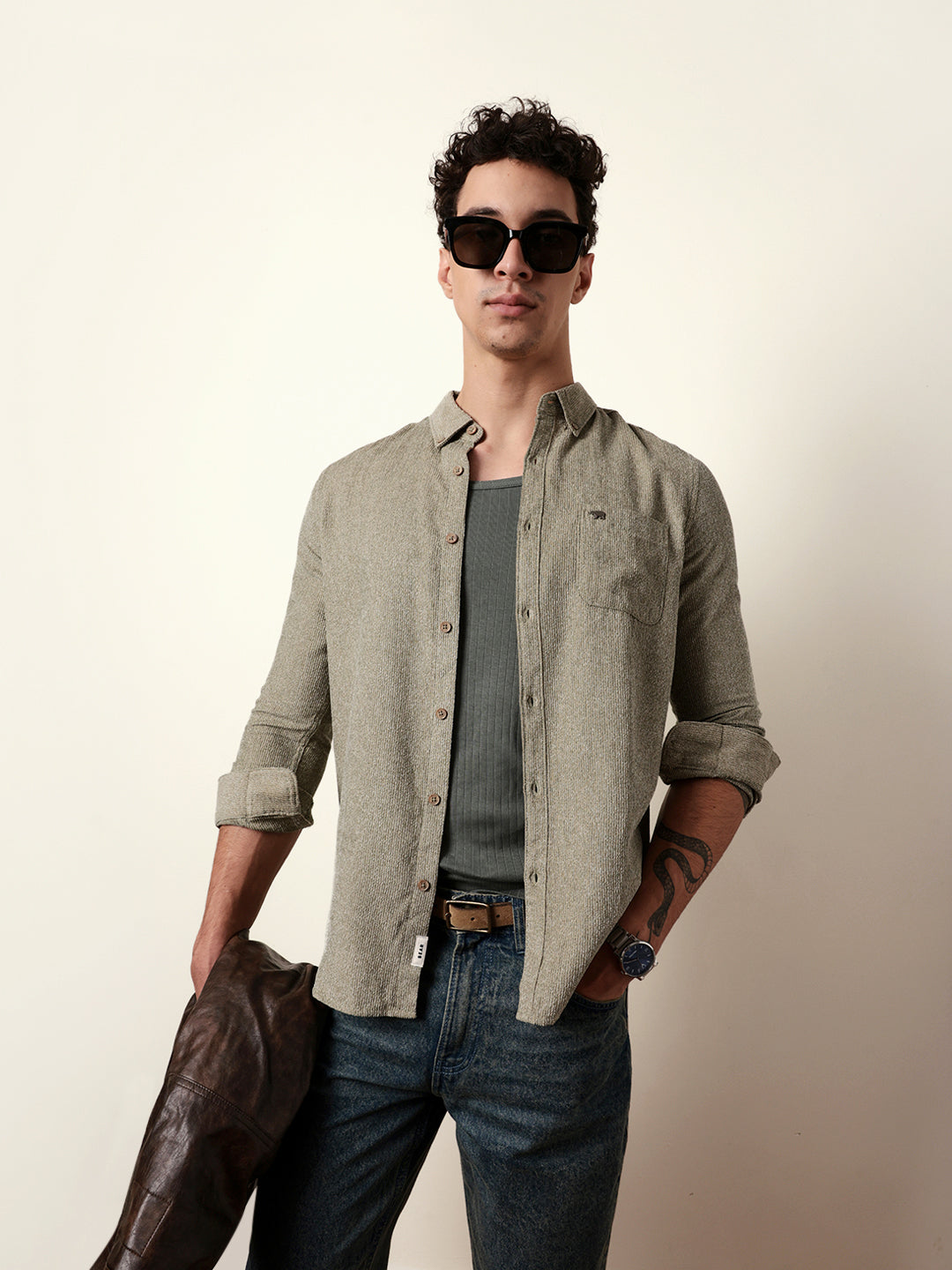 Men Striped Casual Full-Sleeve Shirt