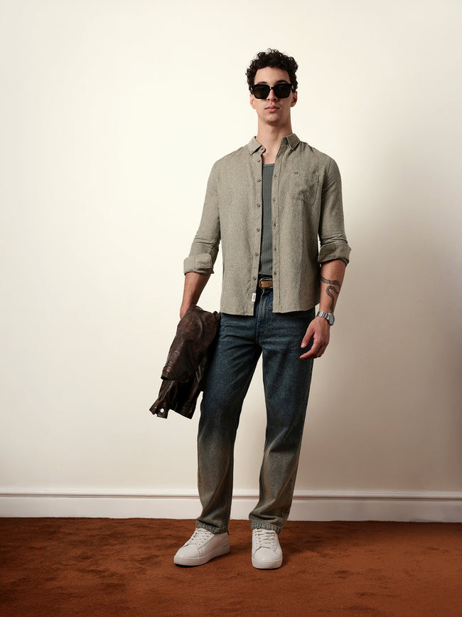Men Striped Casual Full-Sleeve Shirt