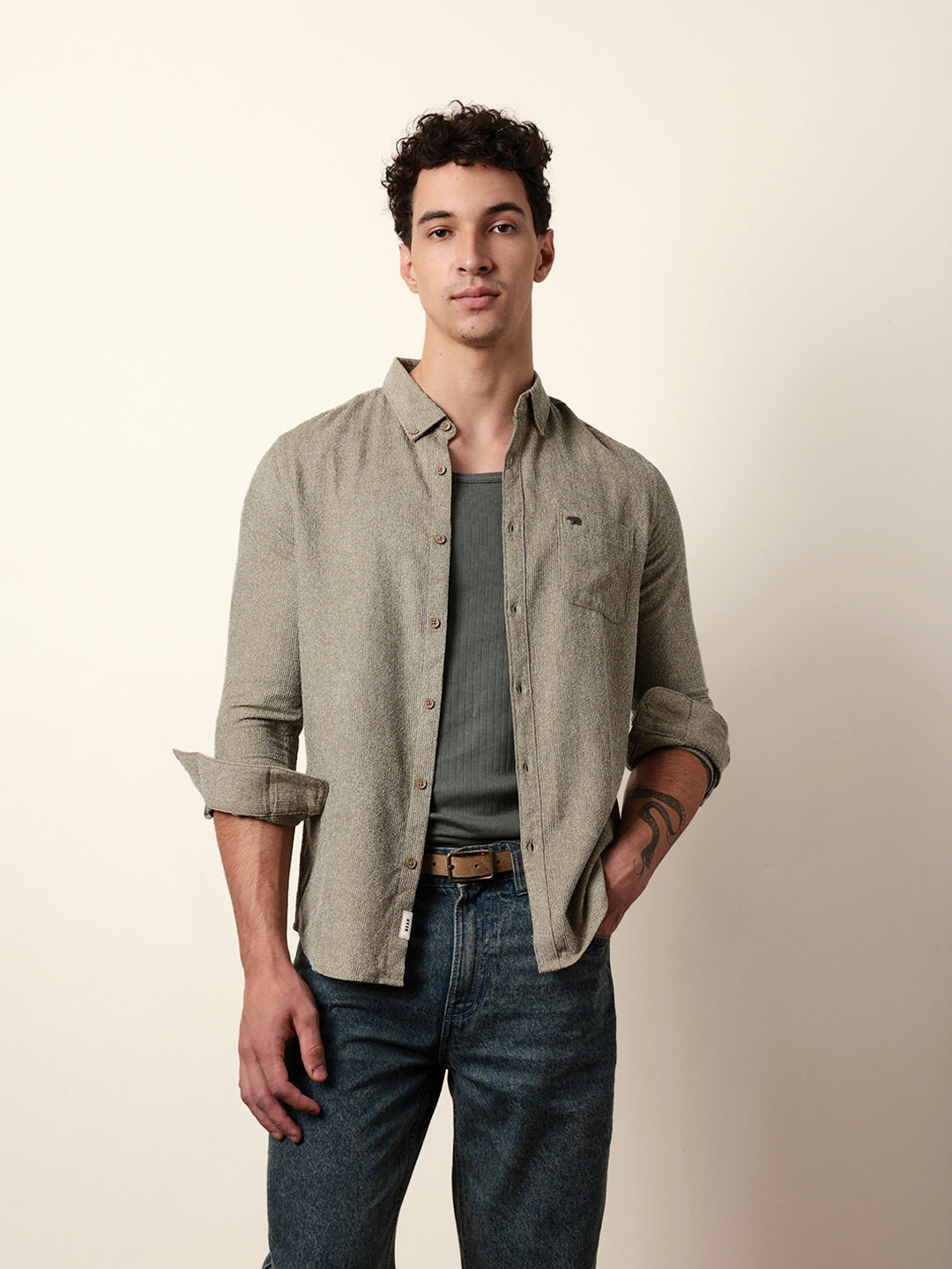 Men Striped Casual Full-Sleeve Shirt