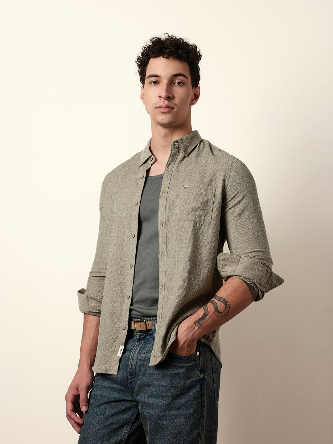 Men Striped Casual Full-Sleeve Shirt
