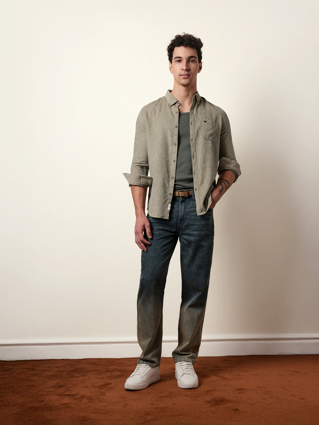 Men Striped Casual Full-Sleeve Shirt