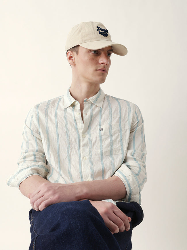 Men Casual Vertical Stripe Shirt
