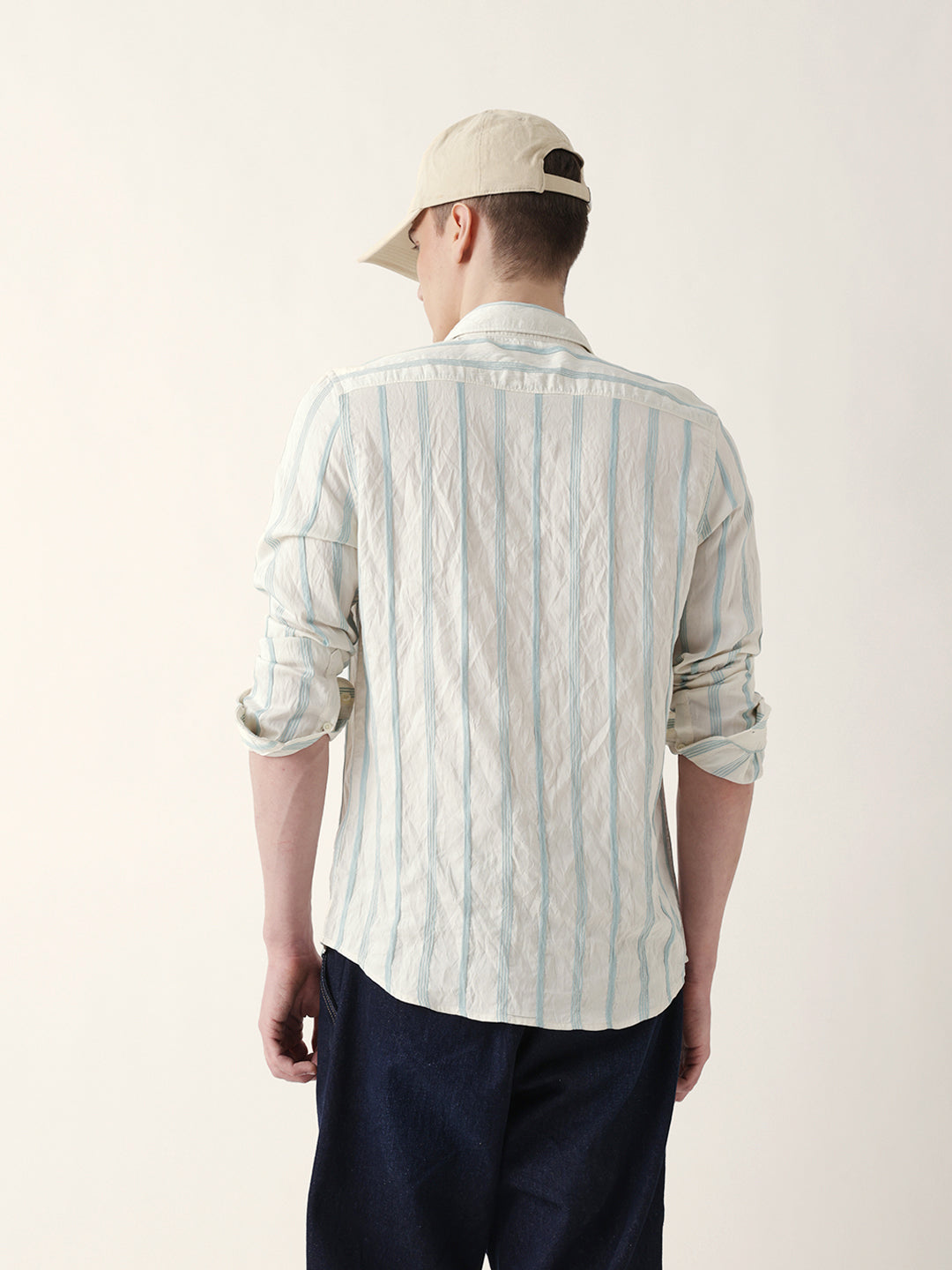 Men Casual Vertical Stripe Shirt