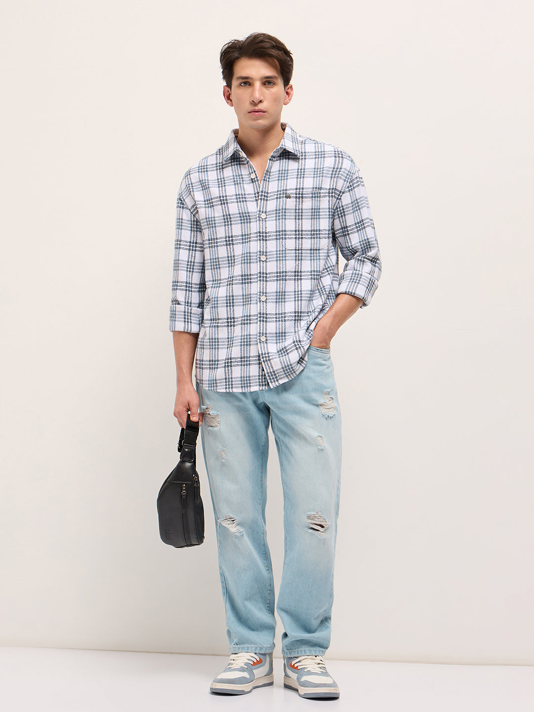 Men White Casual Shirt