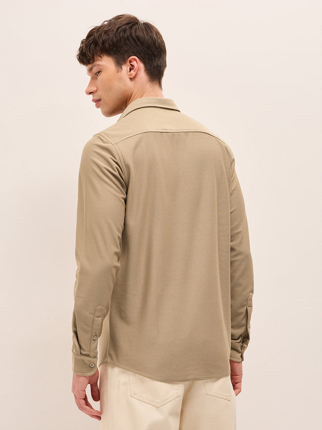 Men Woven Textured Casual Shirt
