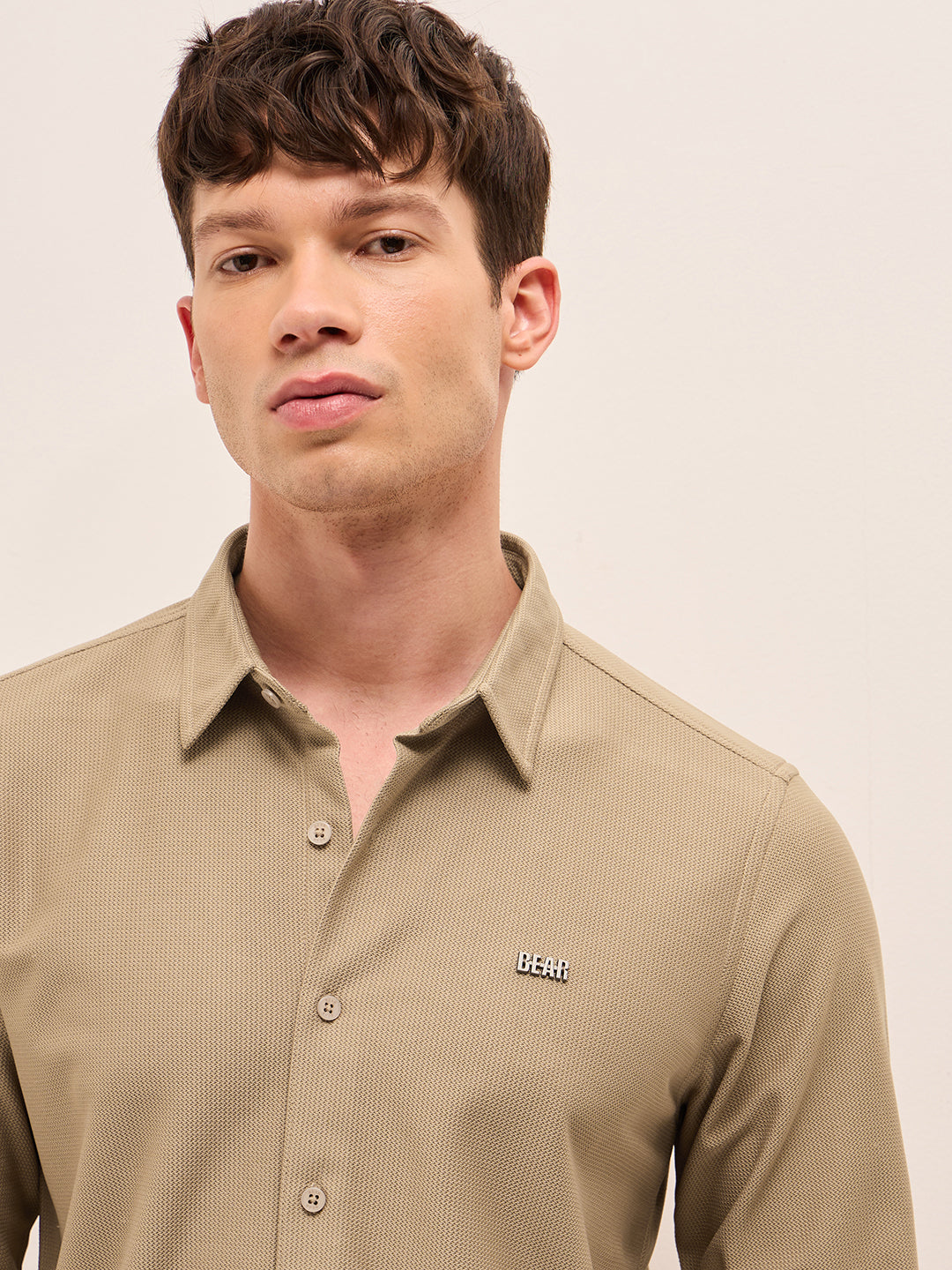 Men Woven Textured Casual Shirt