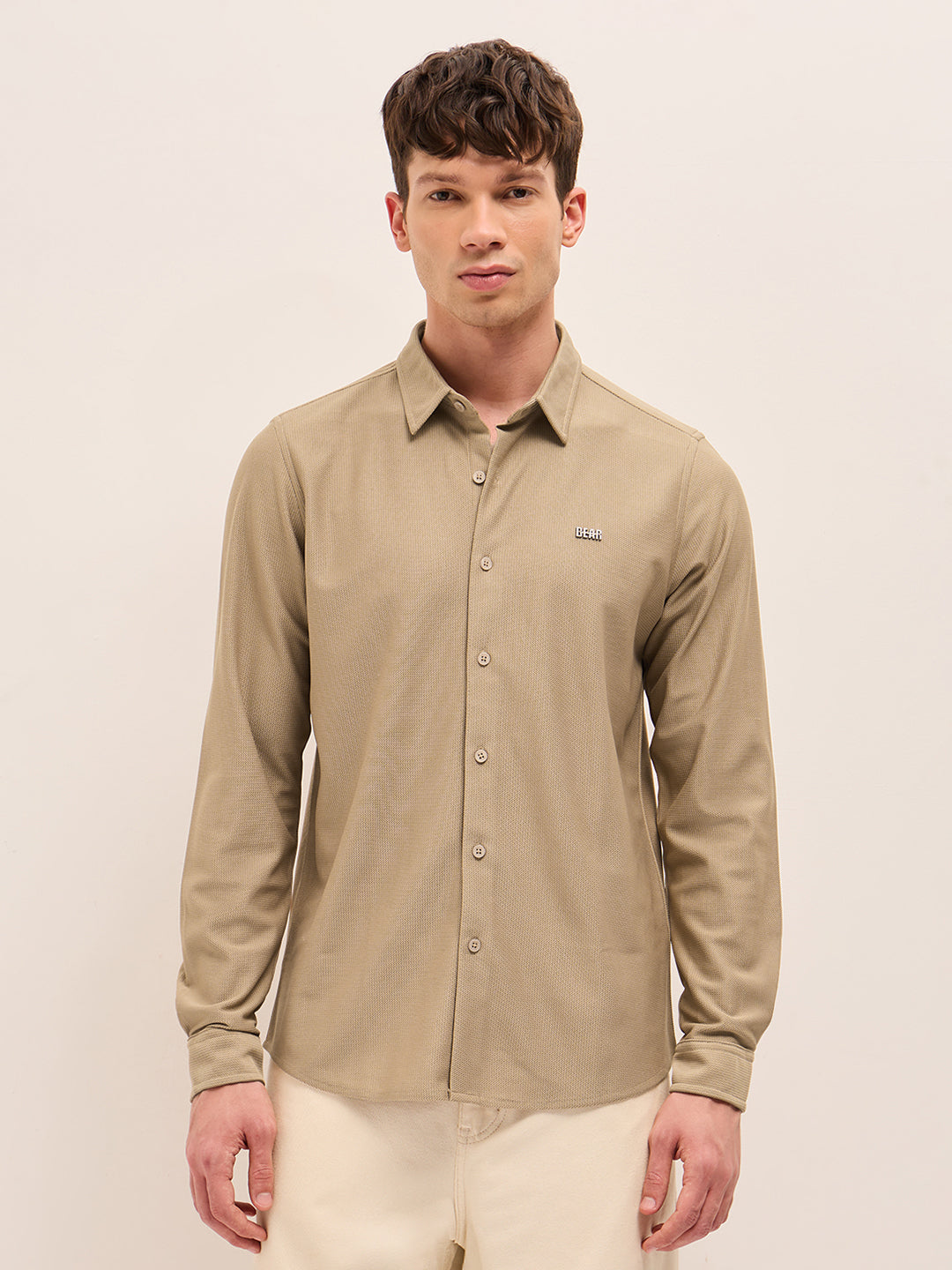 Men Woven Textured Casual Shirt