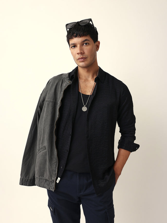 Men Black Casual Shirt