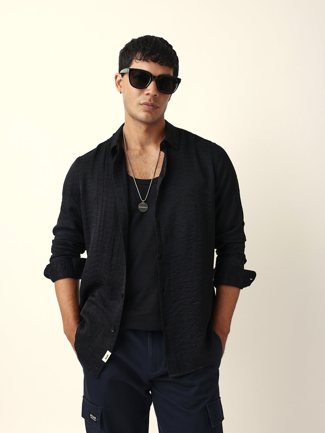 Men Black Casual Shirt