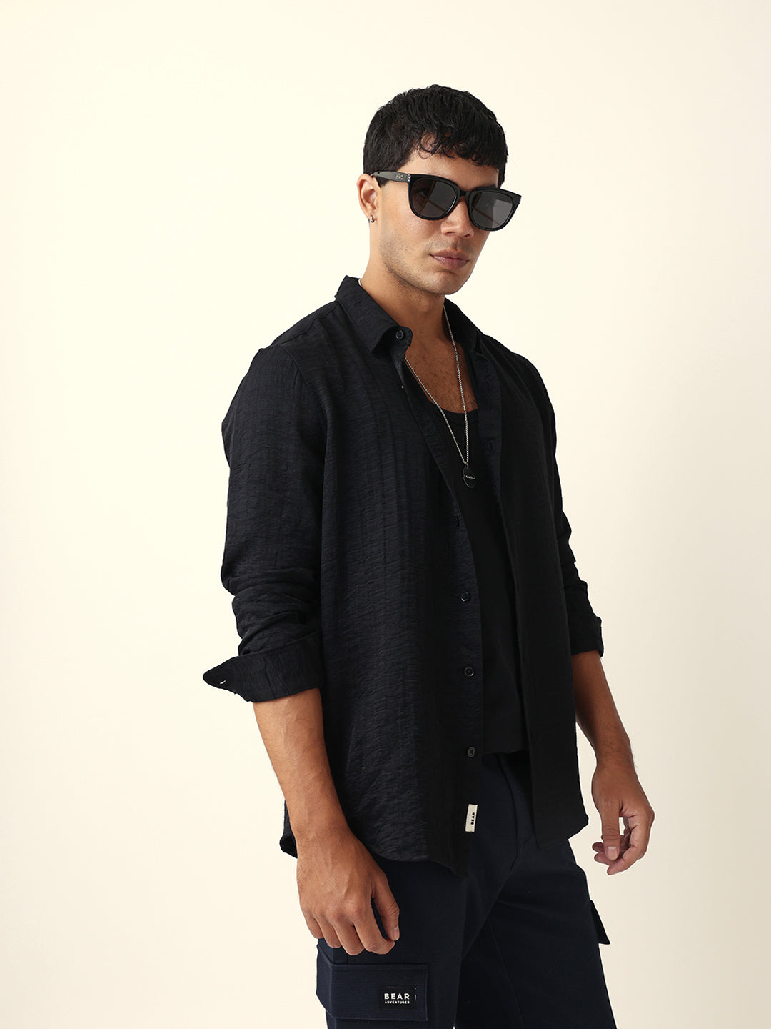 Men Black Casual Shirt