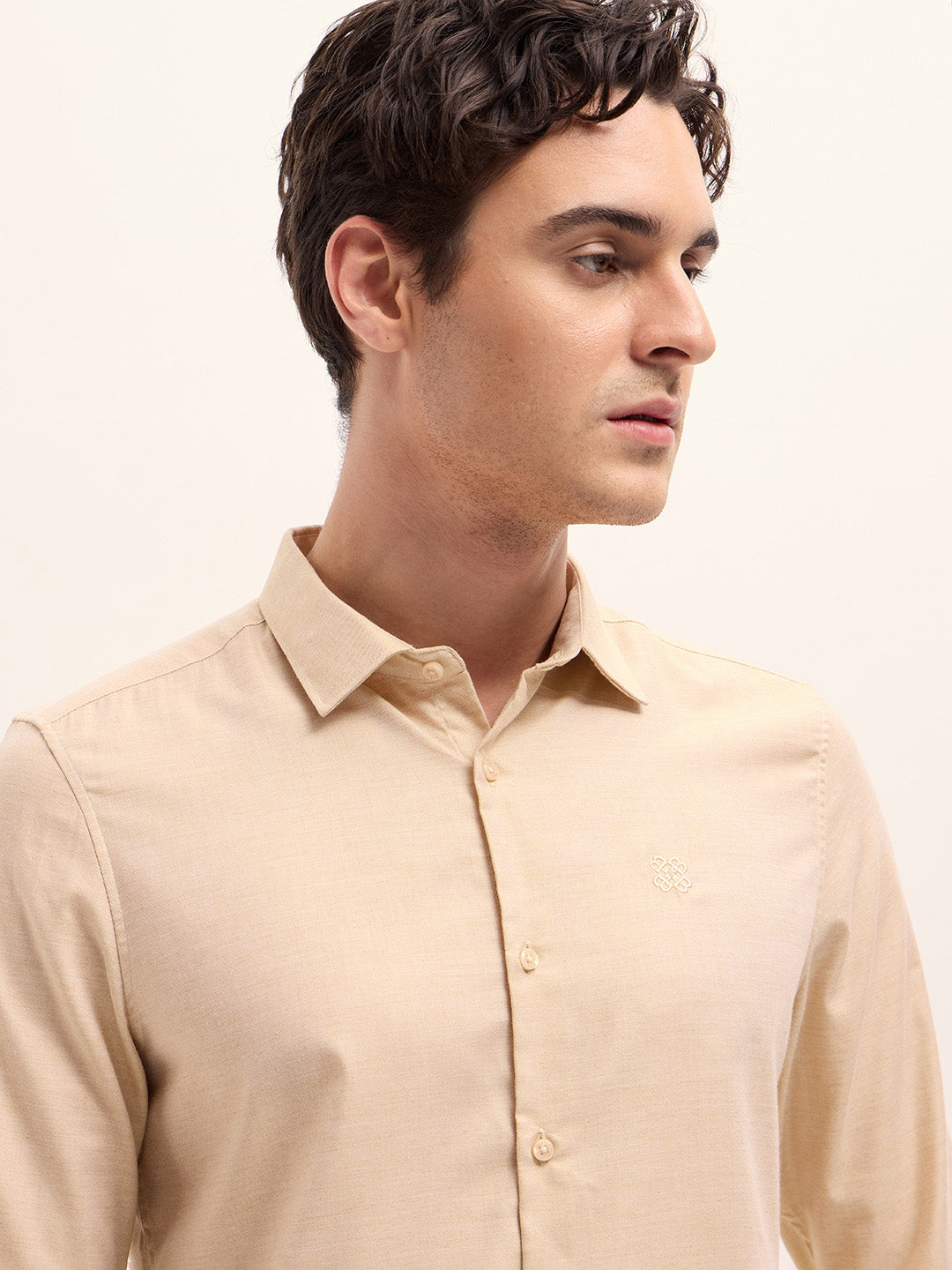 Men Shirt Yellow Solid Tailored Fit Formal Shirt