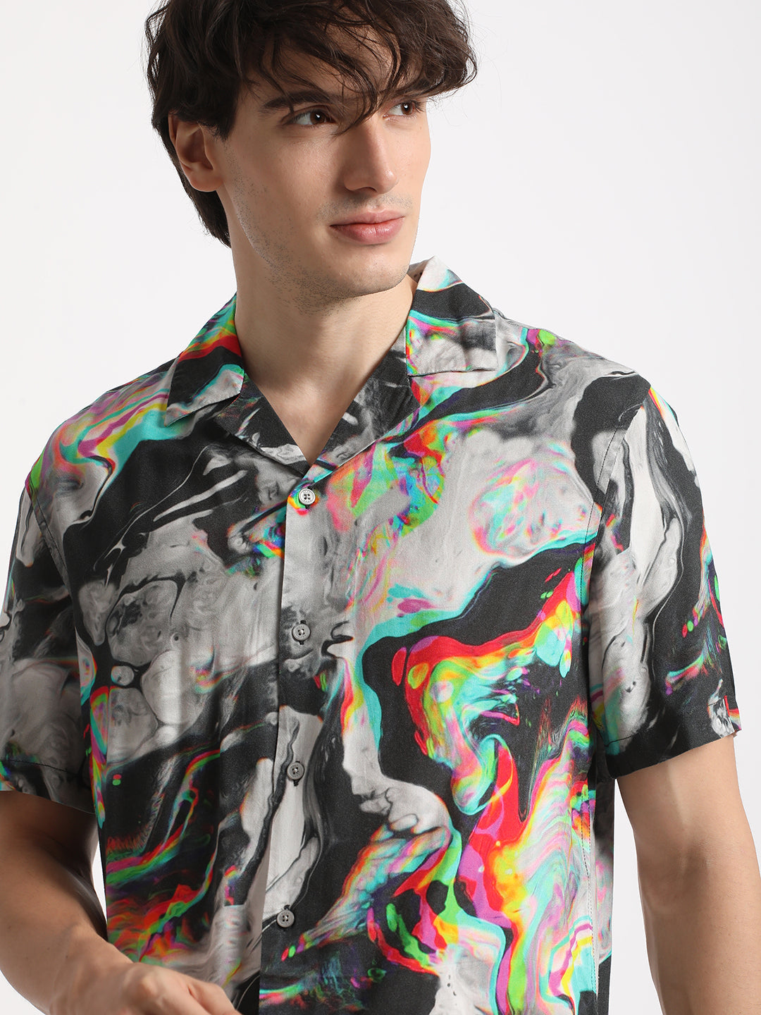 Men  Multi-Coloured Printed Regular Fit Casual Shirt