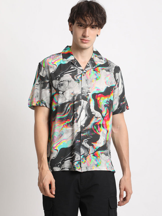Men  Multi-Coloured Printed Regular Fit Casual Shirt