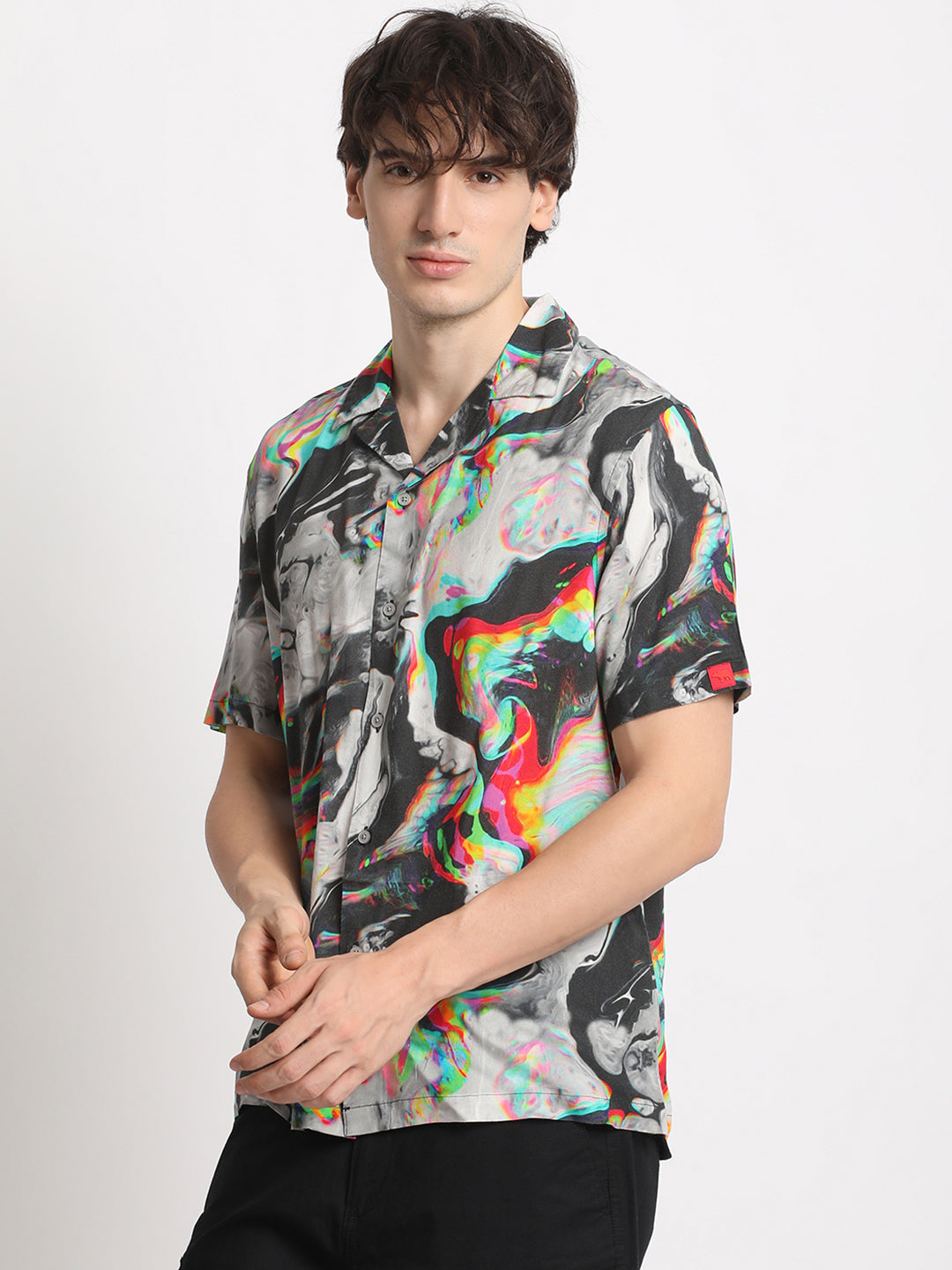 Men  Multi-Coloured Printed Regular Fit Casual Shirt