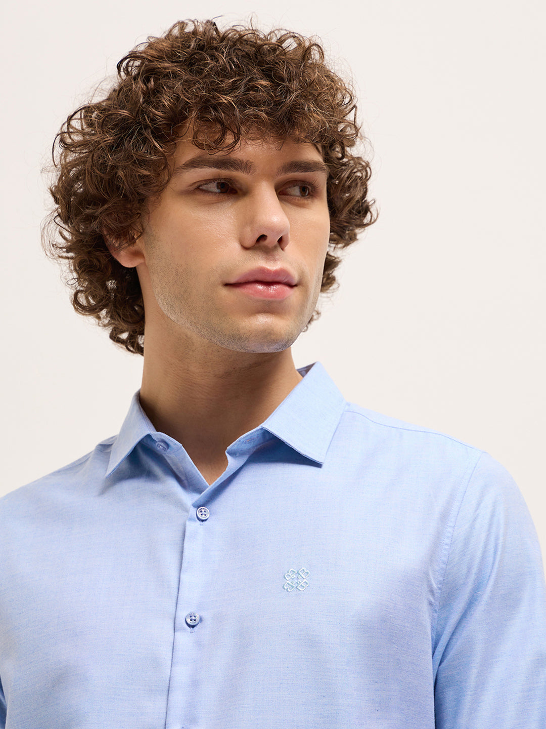 Men Shirt Blue Solid Tailored Fit Formal Shirt