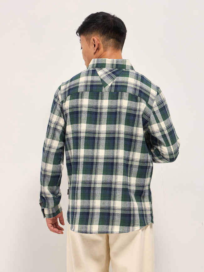 Men Multi-Color Tartan Checked Flannel Shacket
