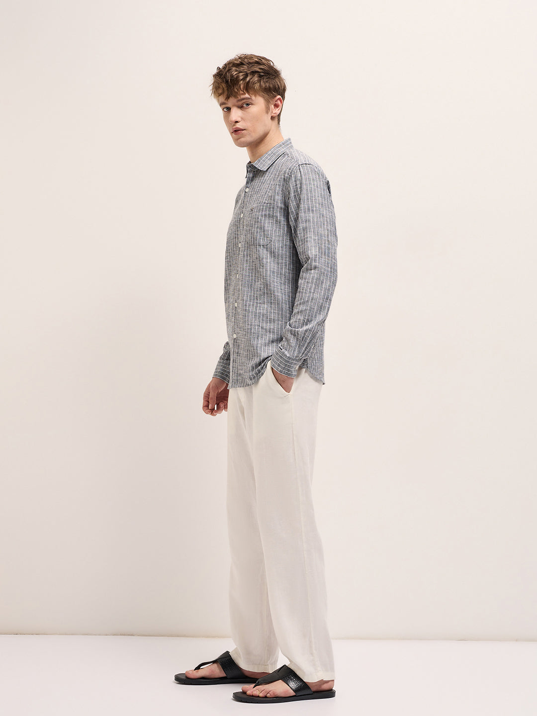 Men Grey Casual Shirt
