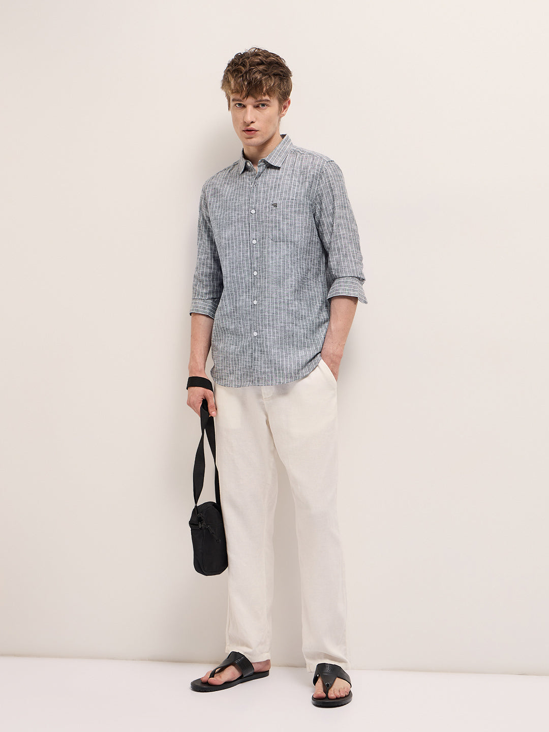 Men Grey Casual Shirt