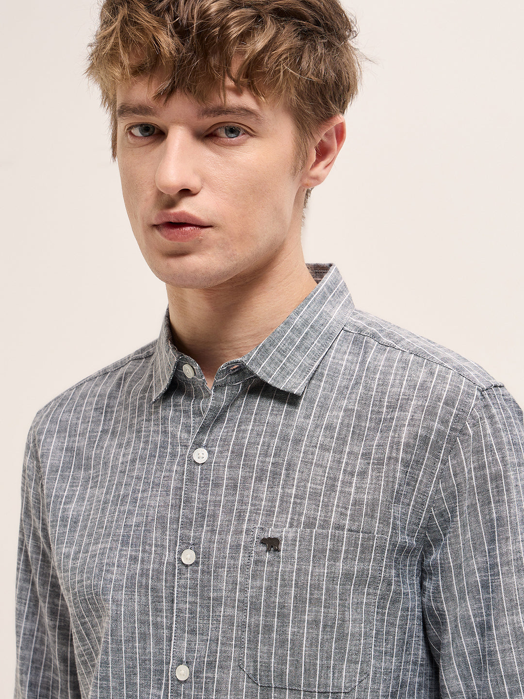 Men Grey Casual Shirt