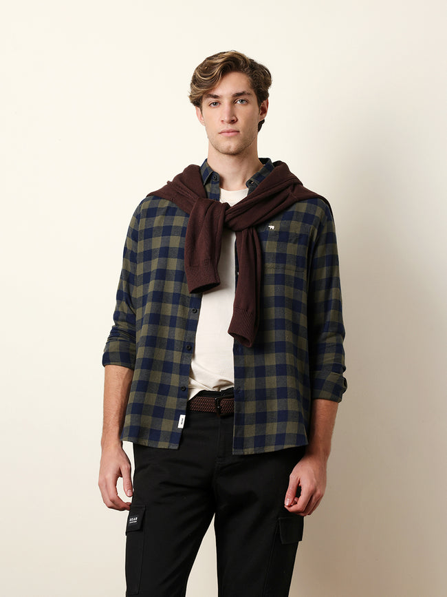 Men Checked Casual Full-Sleeve Shirt