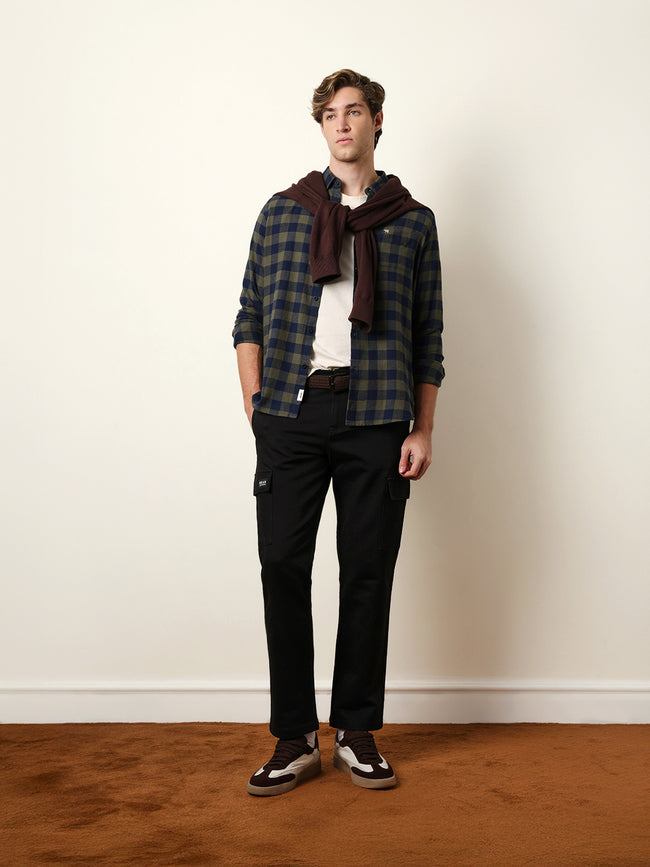 Men Checked Casual Full-Sleeve Shirt