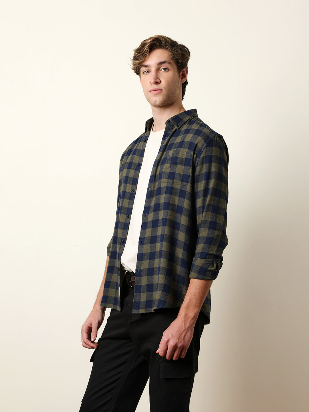 Men Checked Casual Full-Sleeve Shirt