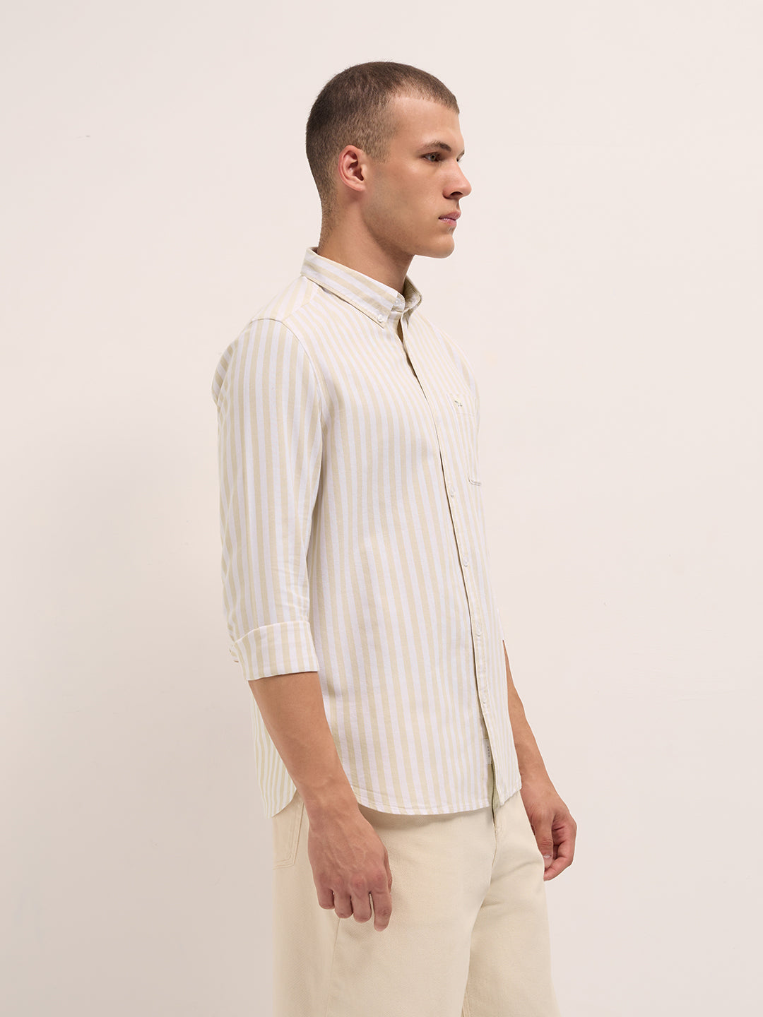 Men Beige Casual Shirt