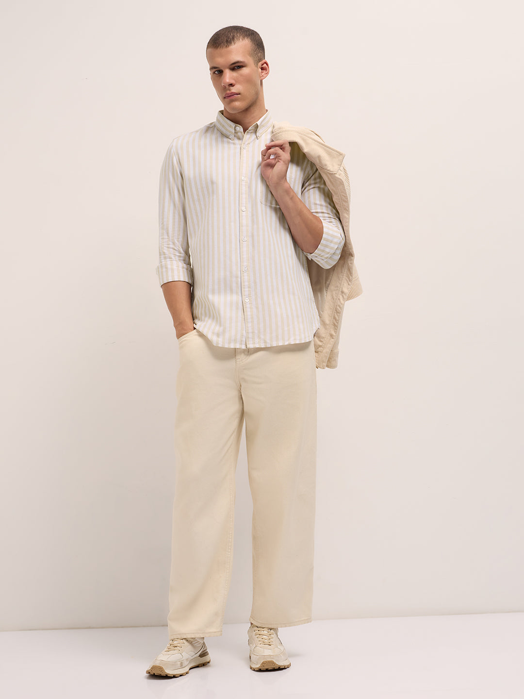 Men Beige Casual Shirt