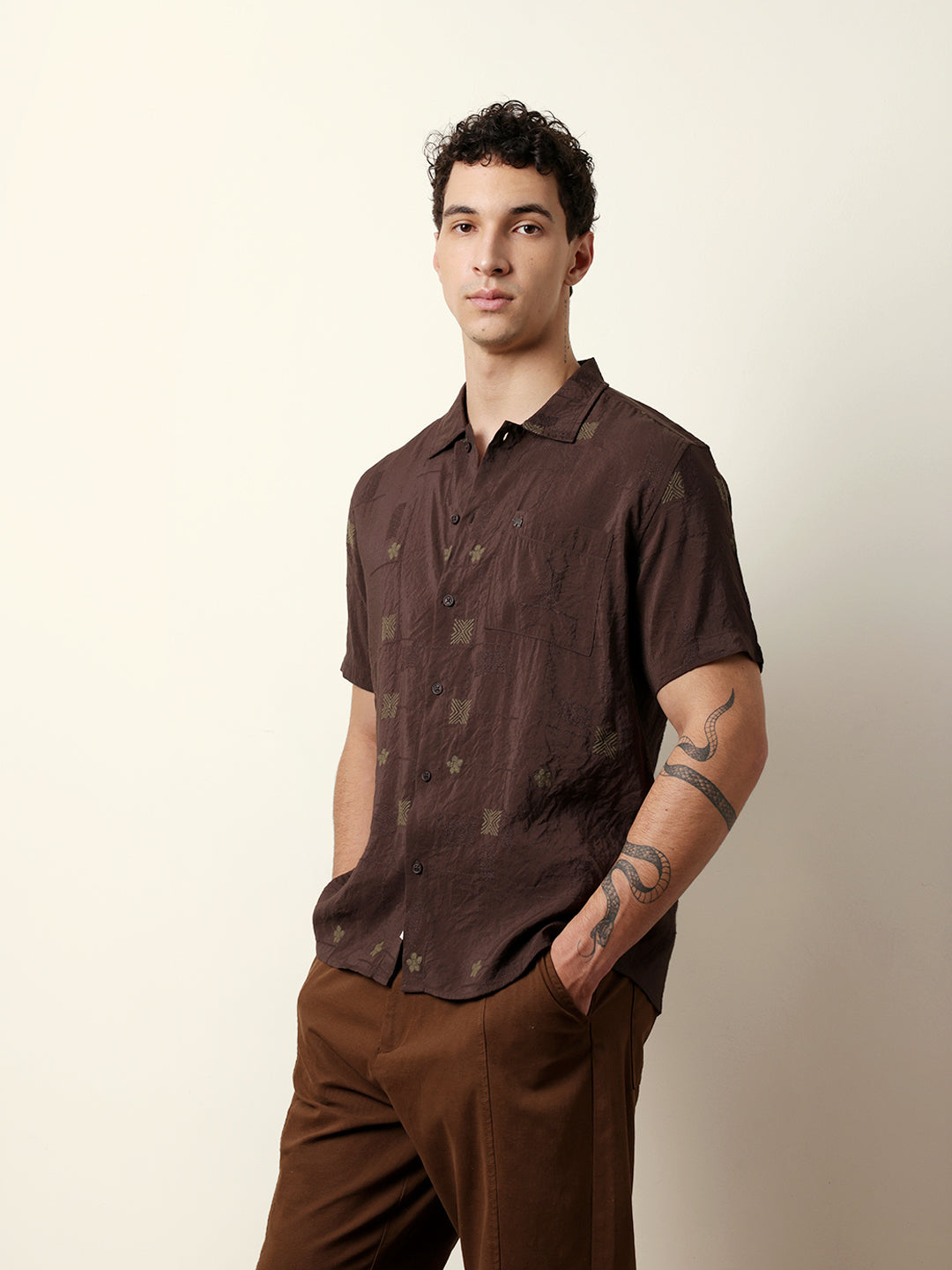 Men Brown Casual Shirt