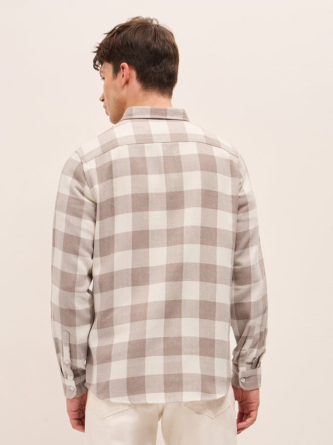 Men Herringbone Casual Shirt
