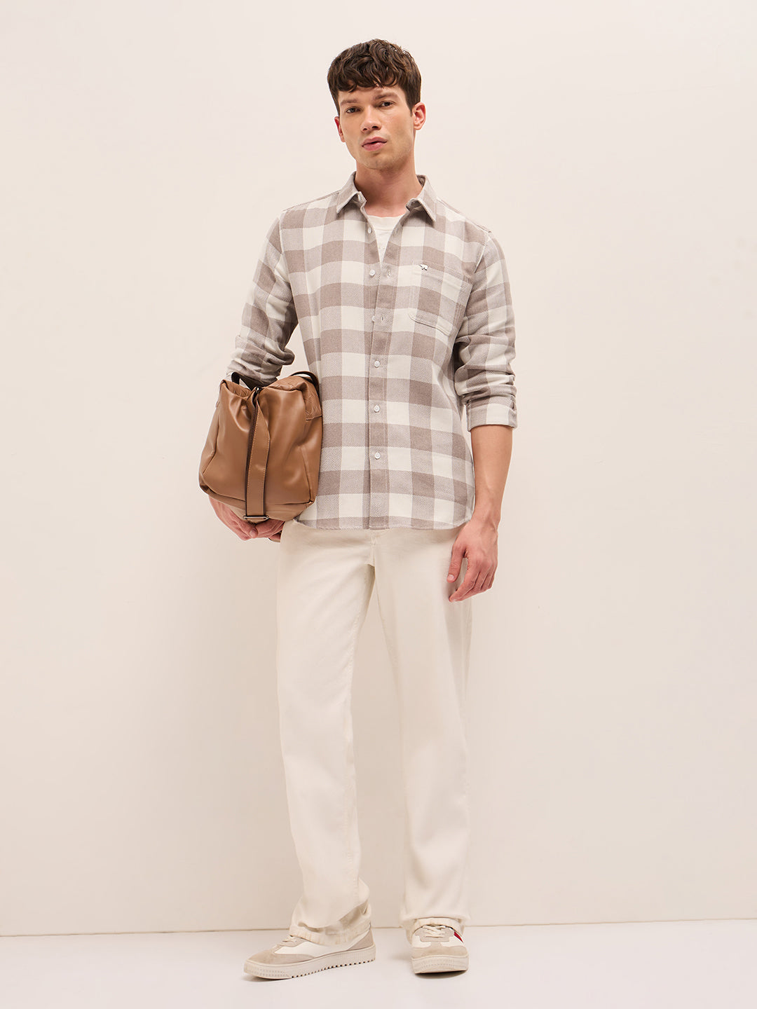 Men Herringbone Casual Shirt