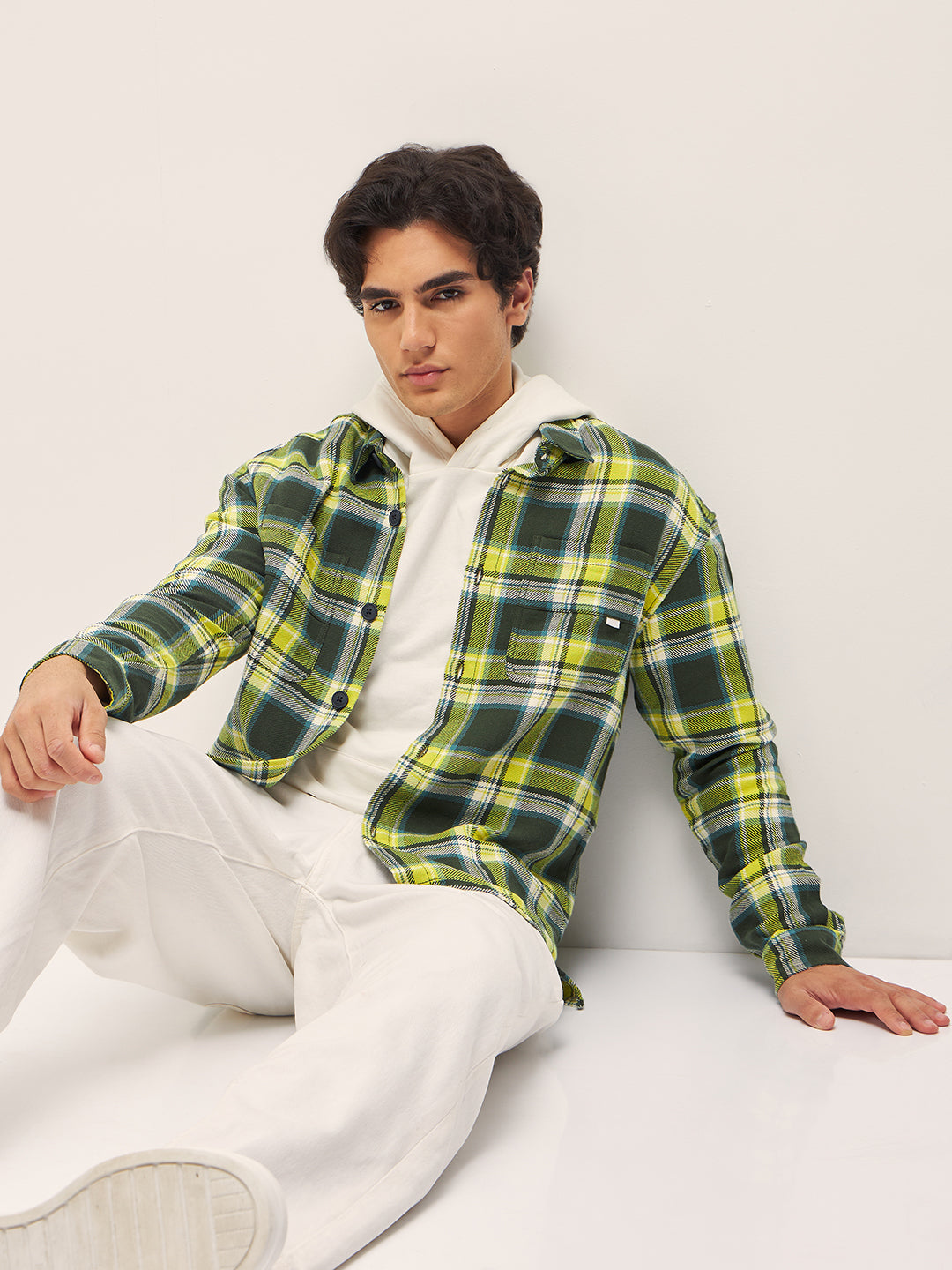 Men Multi-Color Checked Relaxed Fit Shacket