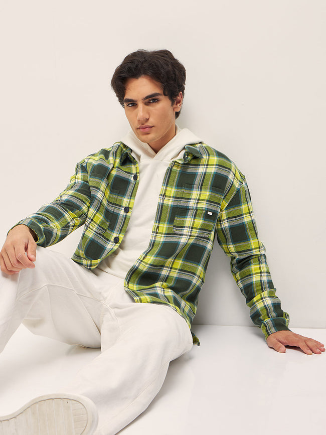 Men Multi-Color Checked Relaxed Fit Shacket