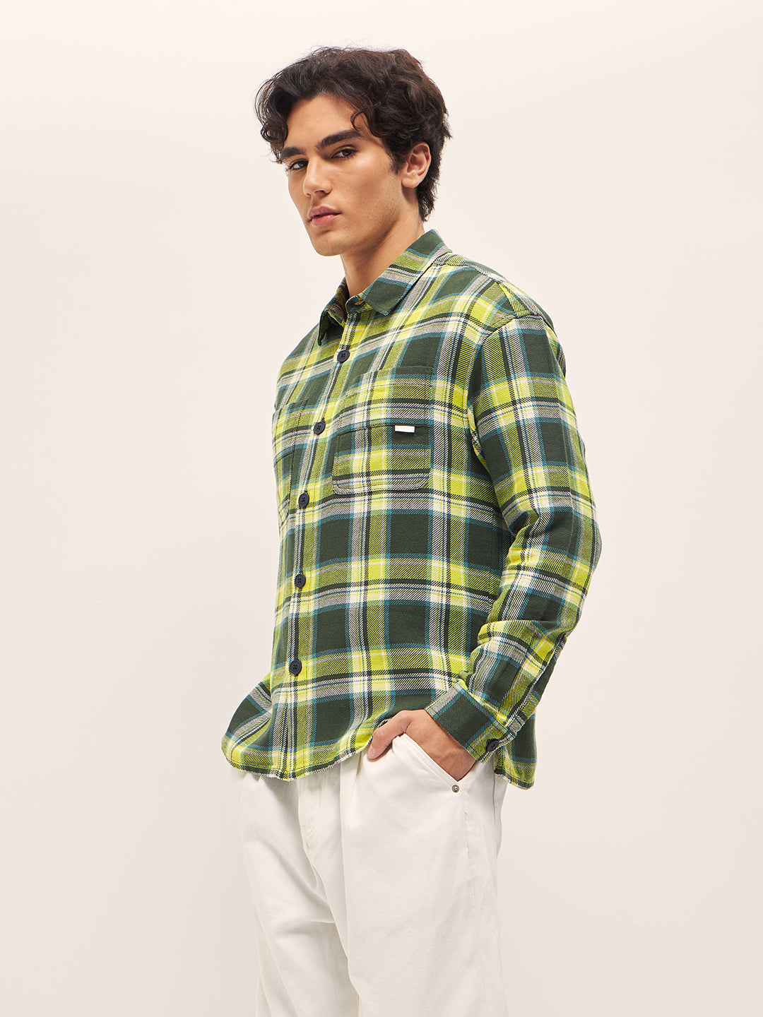 Men Multi-Color Checked Relaxed Fit Shacket