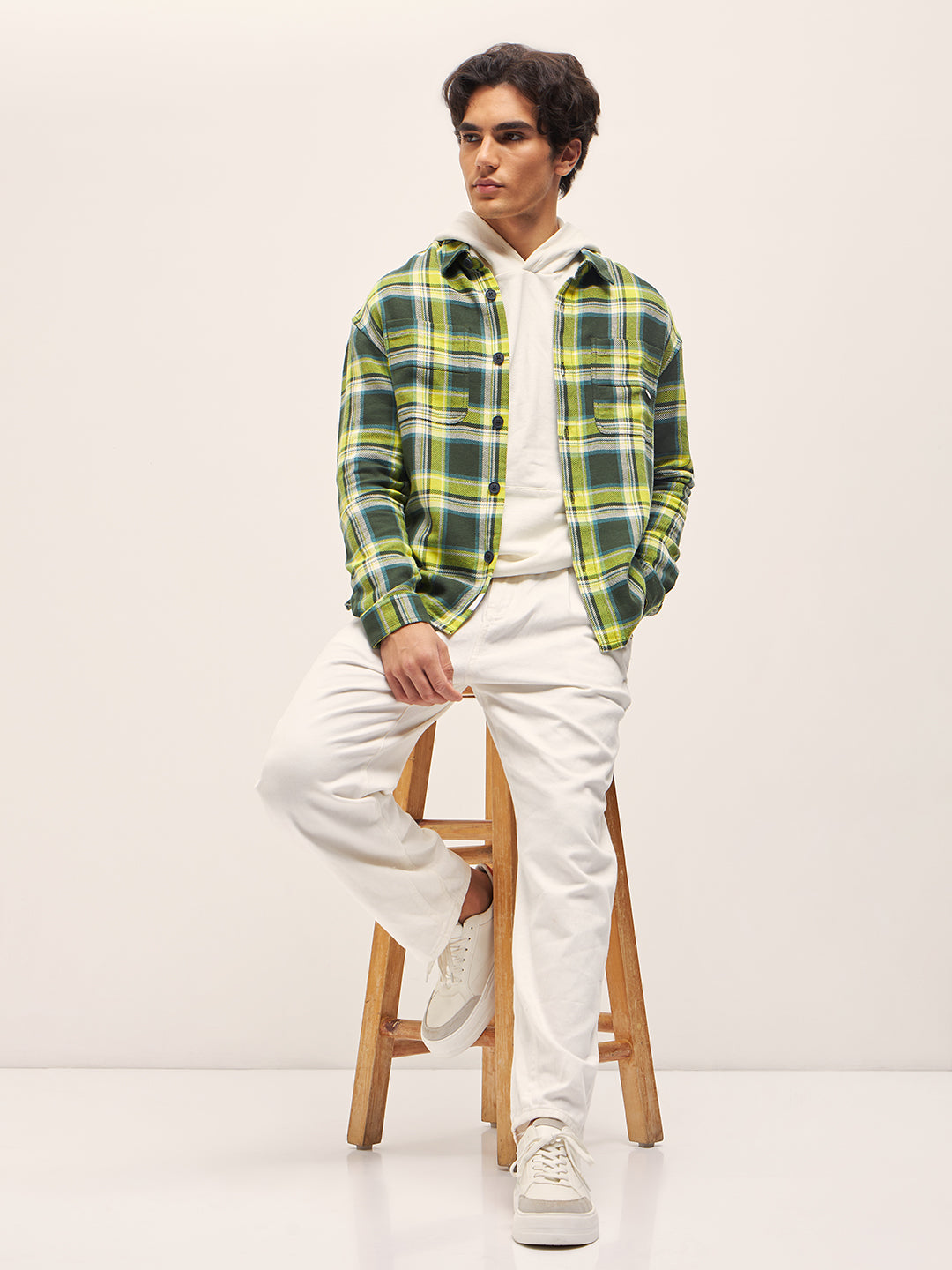 Men Multi-Color Checked Relaxed Fit Shacket