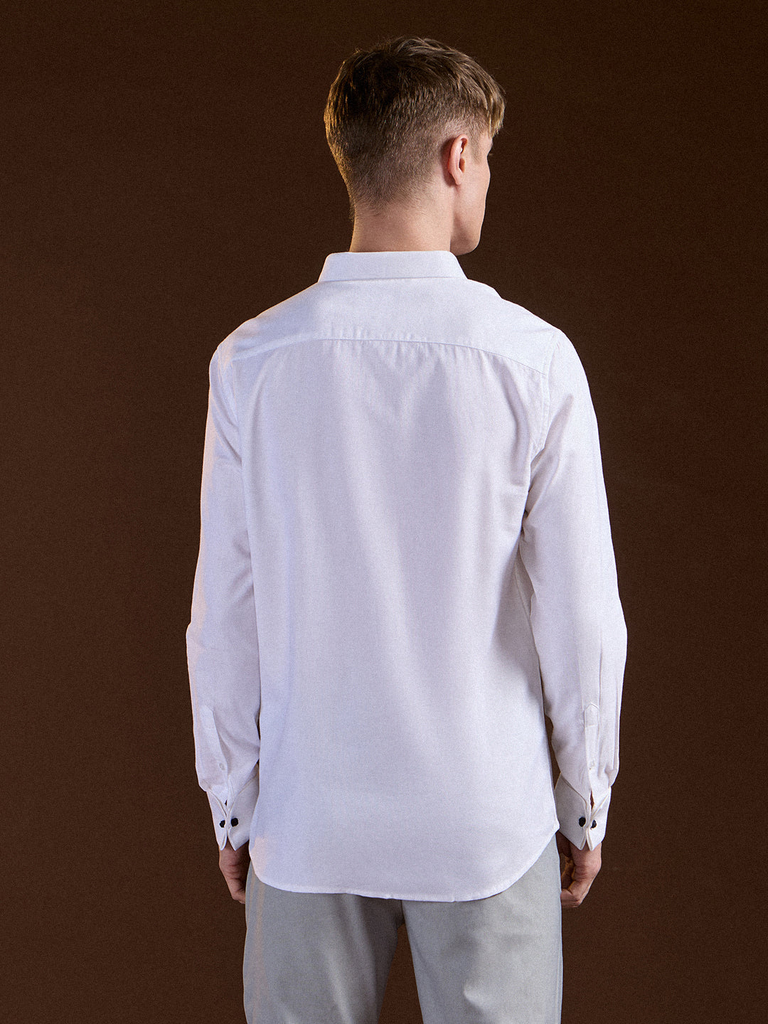 Men White Solid Pure Cotton Tailored Fit Formal Shirt