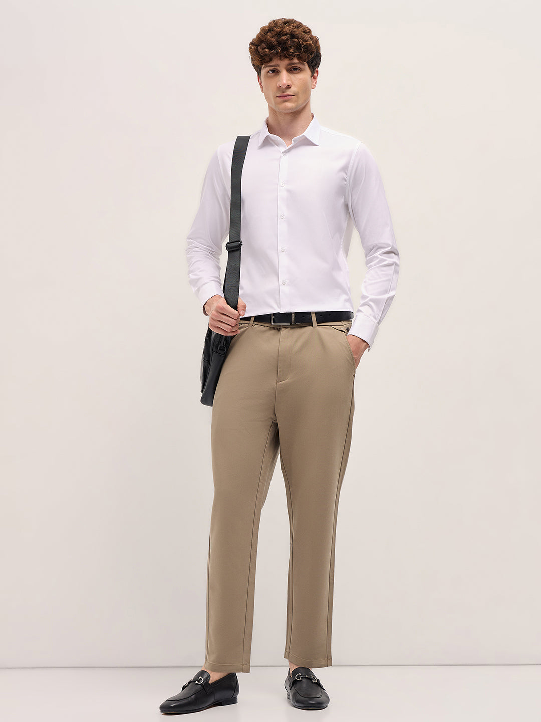 Men Classic White Tailored Fit Cotton Formal Shirt