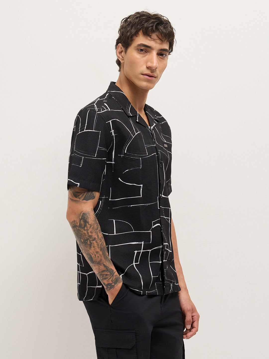 Men Black Casual Shirt