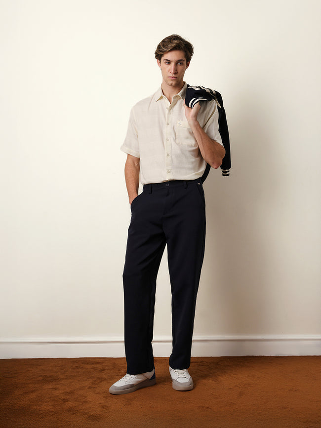 Men Solid Half Sleeve Casual Shirt