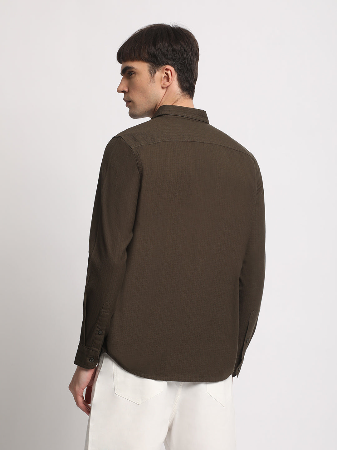 Men Olive Casual Shirt