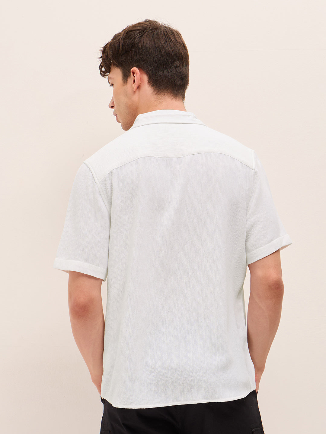Men Woven Textured Casual Shirt