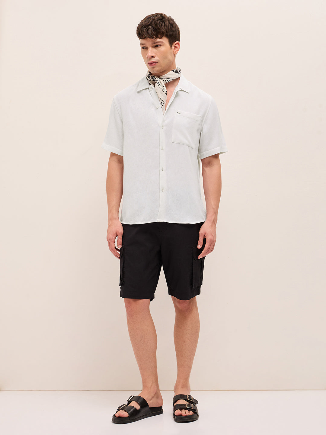 Men Woven Textured Casual Shirt