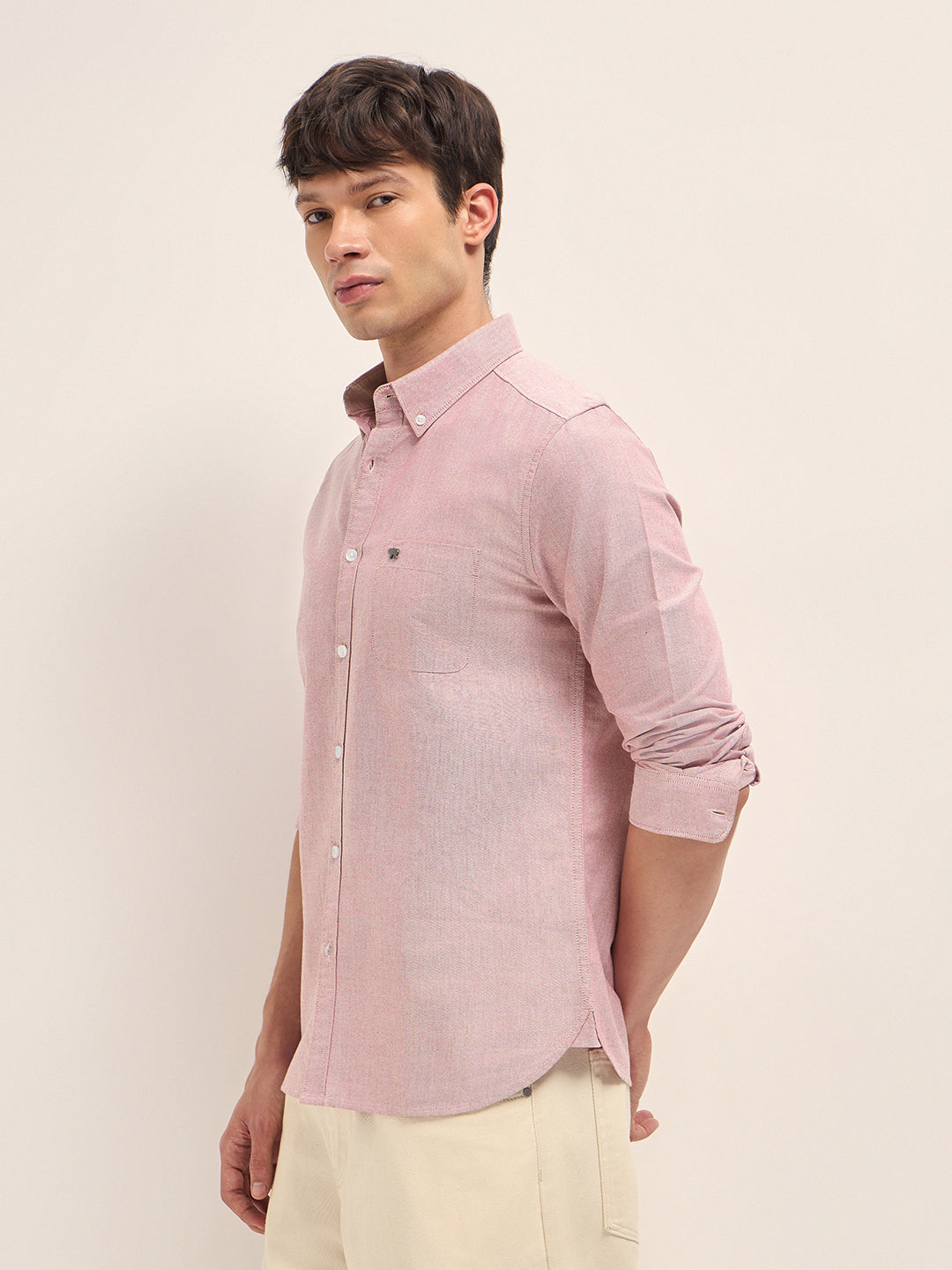 Men Cotton Solid Casual Shirt