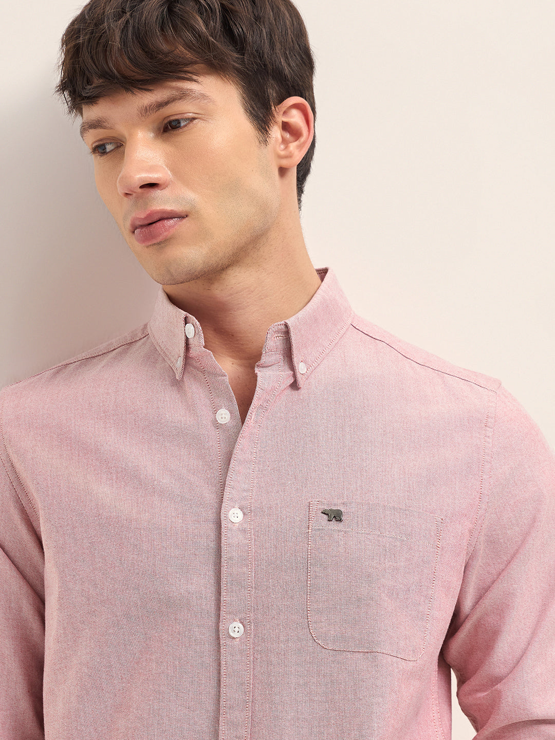 Men Cotton Solid Casual Shirt