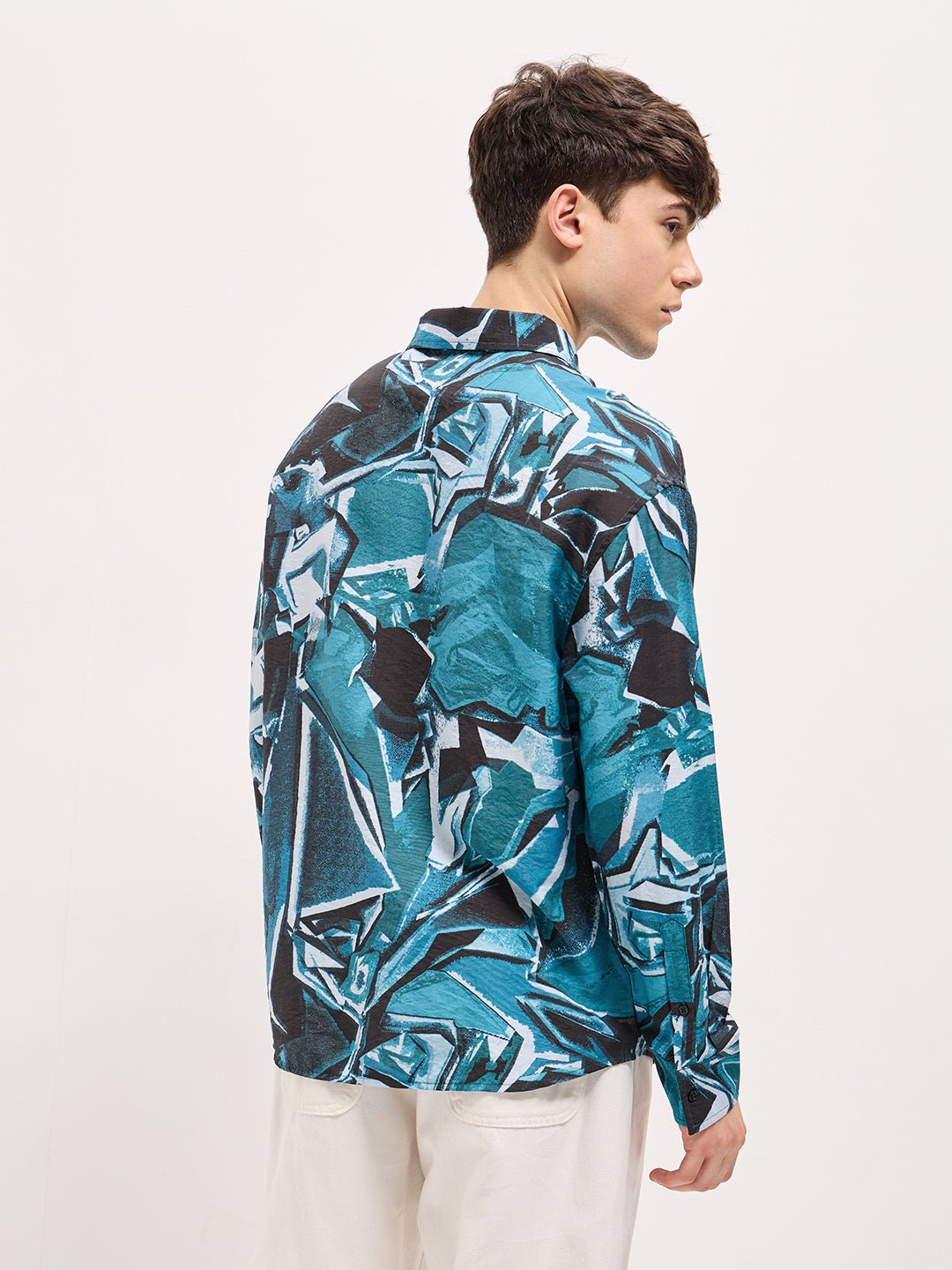 Men Multi-Color Abstract geometric print Relax Fit Overshirt