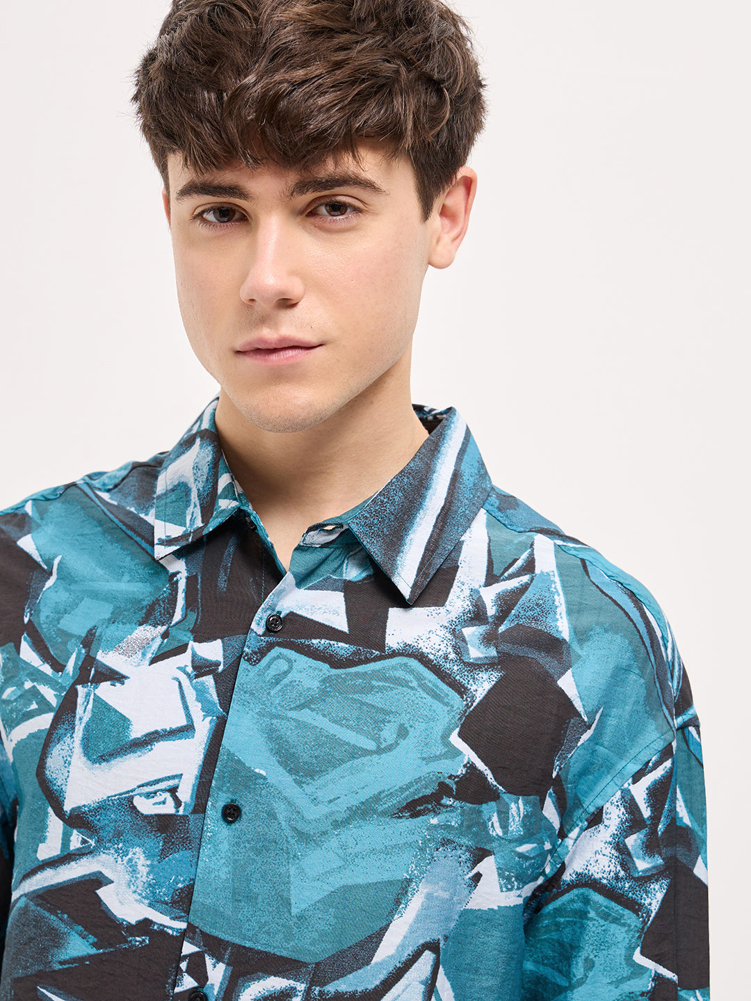 Men Multi-Color Abstract geometric print Relax Fit Overshirt