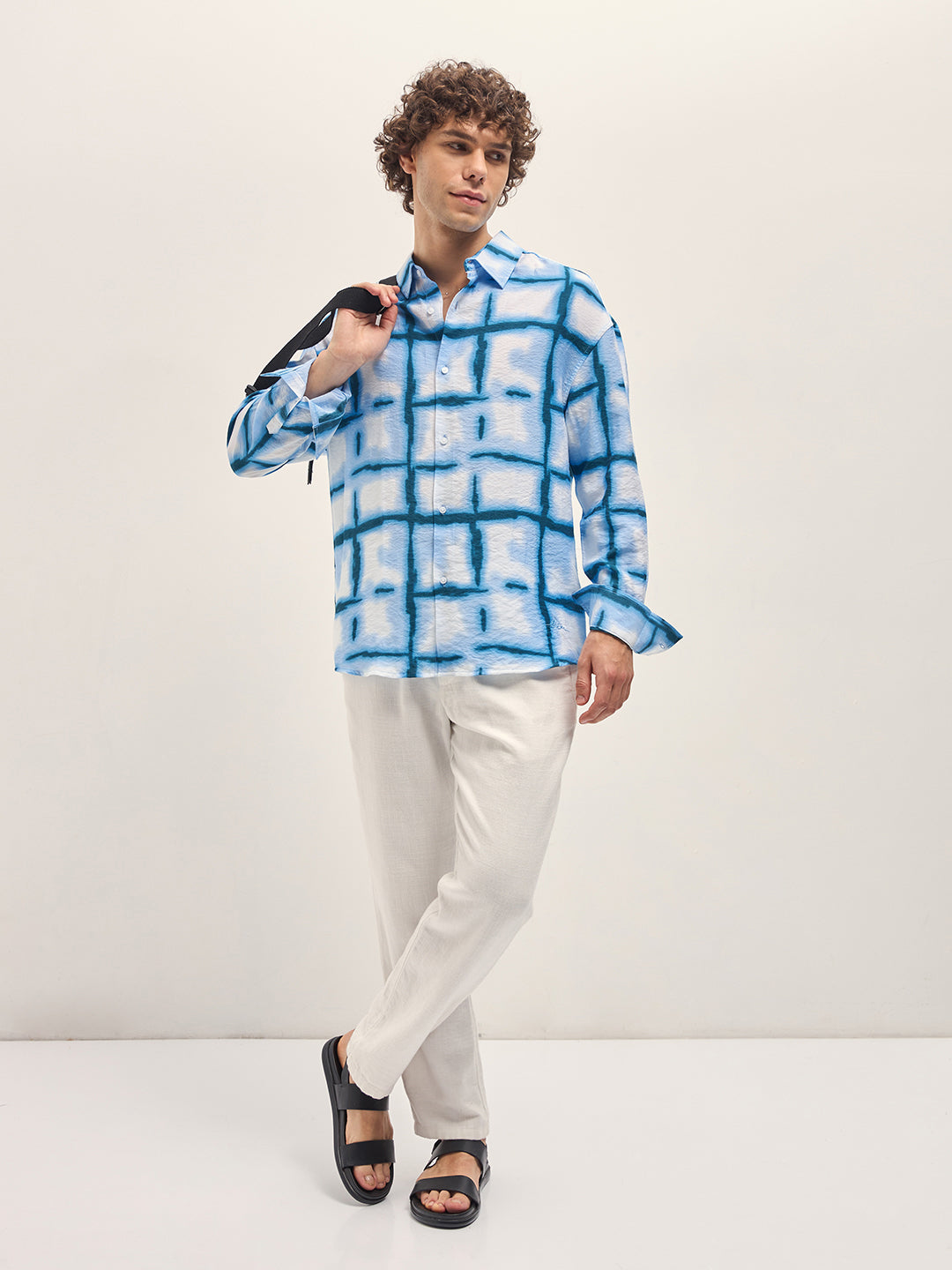 Men White Relax Fit Overshirt